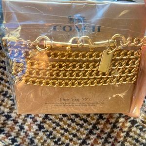 Detachable gold chain strap 46" Coach